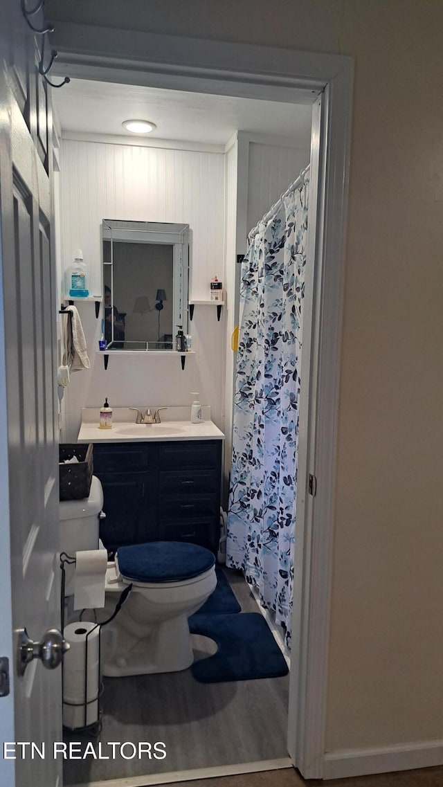 bathroom with vanity and toilet