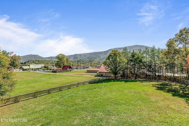 exterior space featuring a mountain view