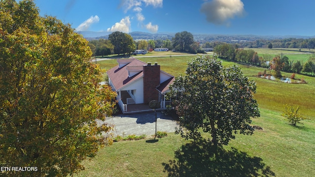 aerial view with a rural view