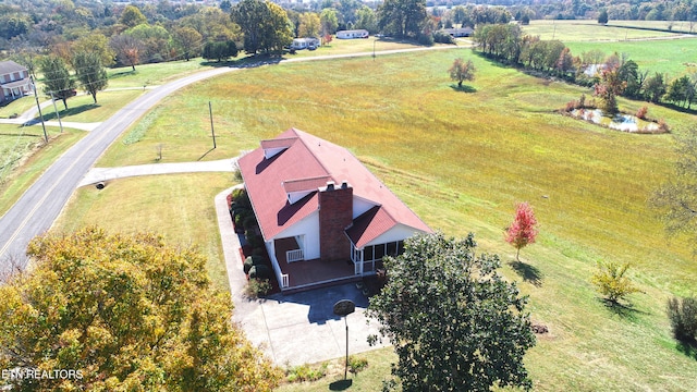 bird's eye view with a rural view