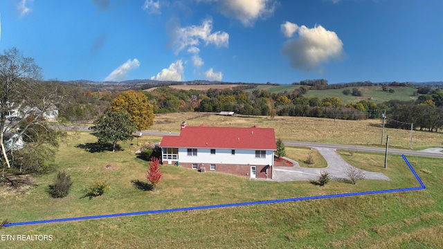 bird's eye view featuring a rural view