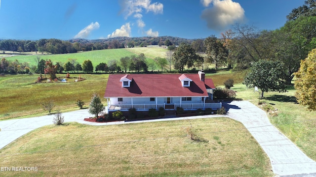 drone / aerial view with a rural view