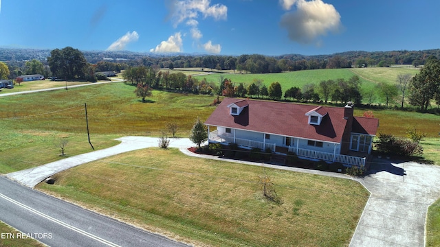 bird's eye view with a rural view