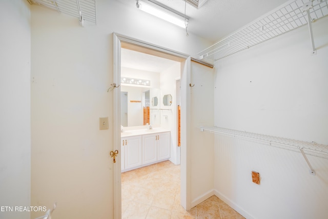 spacious closet featuring sink