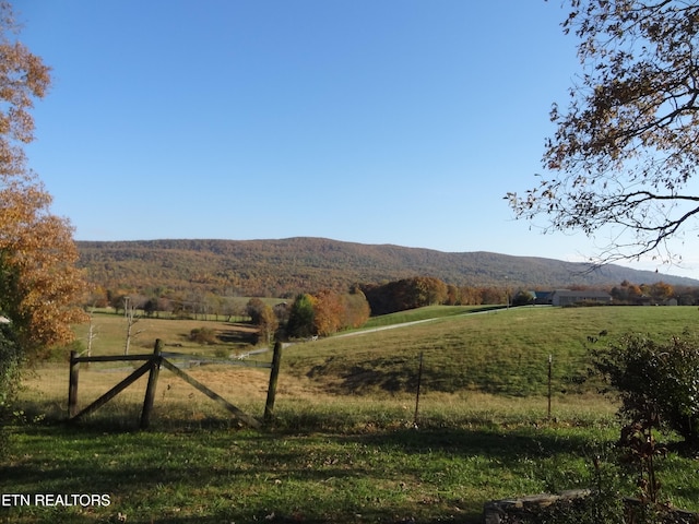 view of mountain feature featuring a rural view