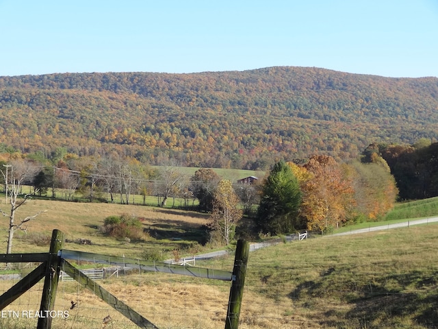 mountain view with a rural view