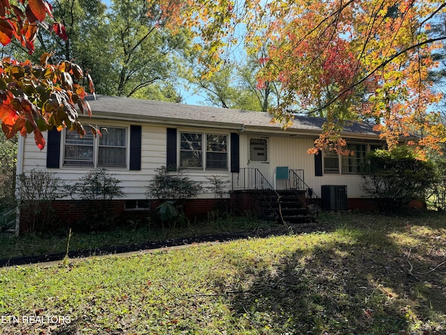 ranch-style home with crawl space and central AC unit