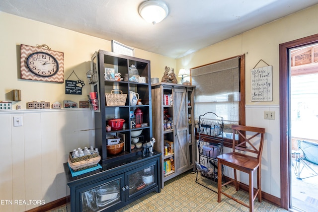 interior space with wainscoting