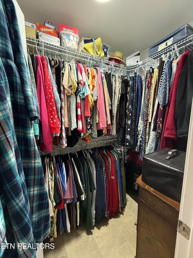 view of walk in closet