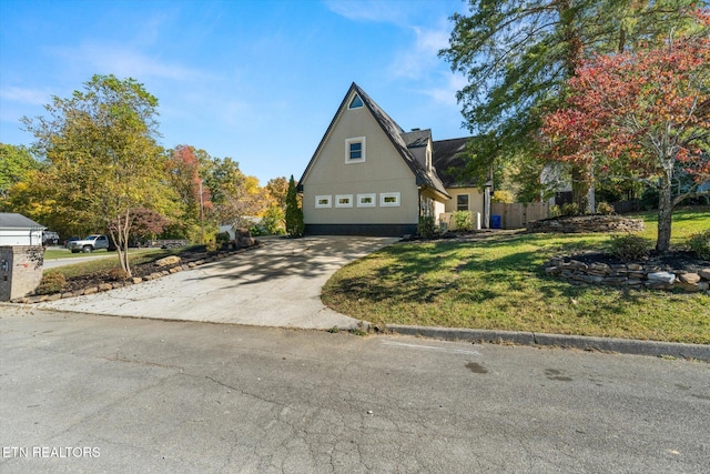 view of property with a front lawn