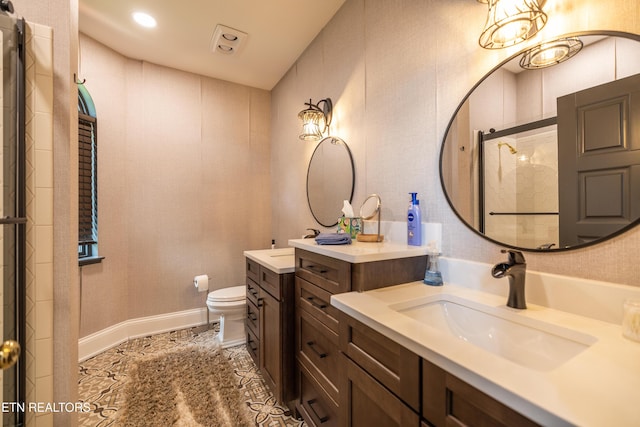 8719 Inlet Dr, Knoxville, TN 37922 - full bathroom with toilet, vanity, and a tile shower