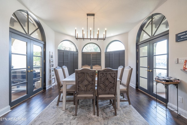 8719 Inlet Dr, Knoxville, TN 37922 - dining space featuring french doors, baseboards, and plenty of natural light