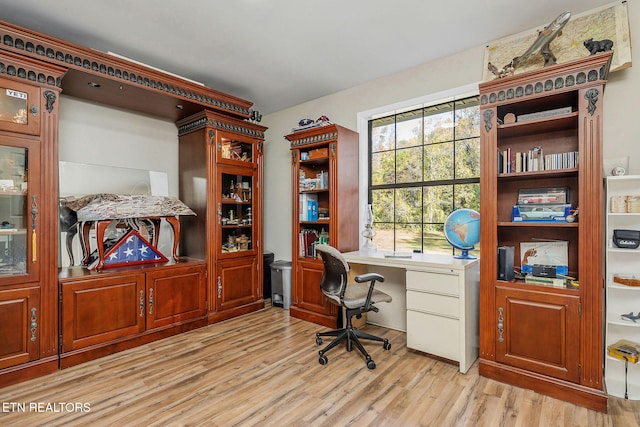 office featuring light hardwood / wood-style floors