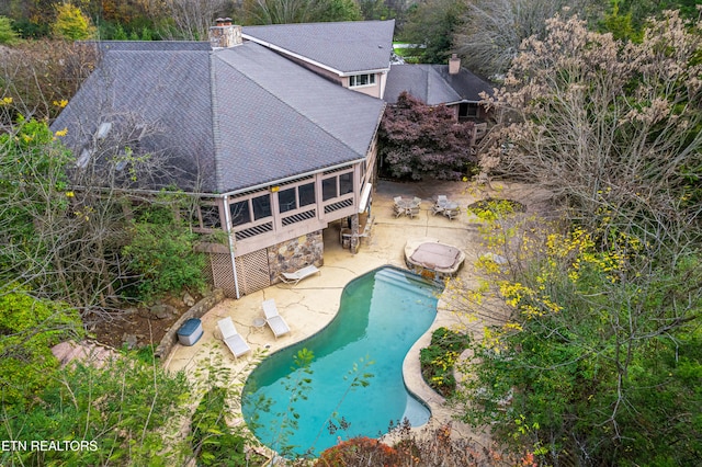 view of pool with a patio