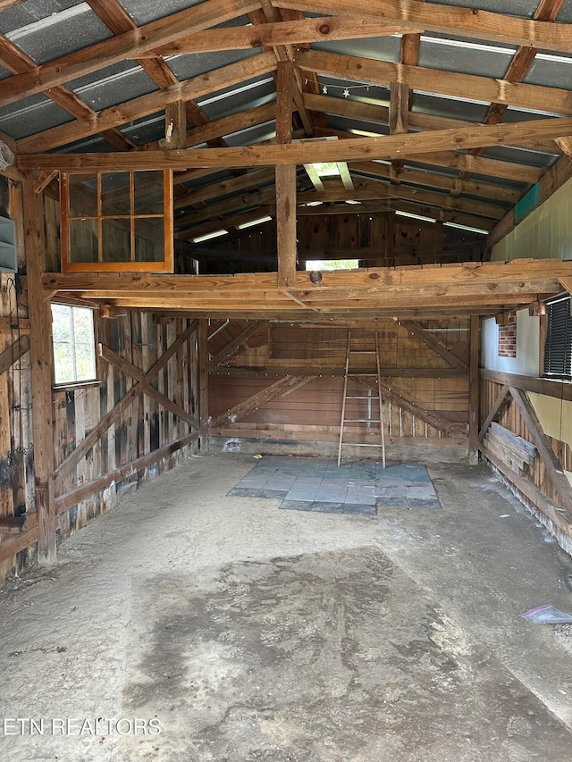 miscellaneous room with vaulted ceiling