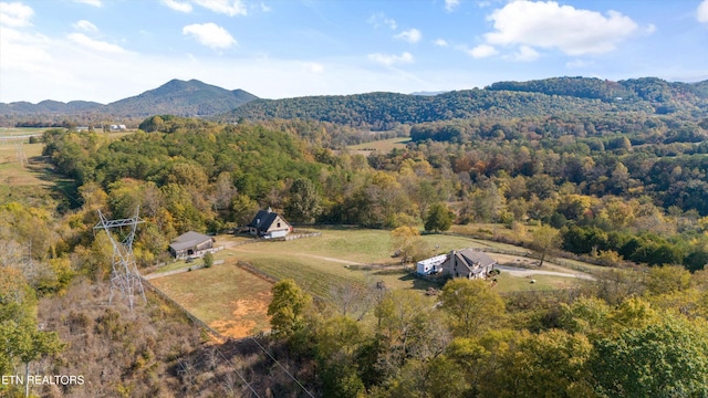 bird's eye view featuring a mountain view