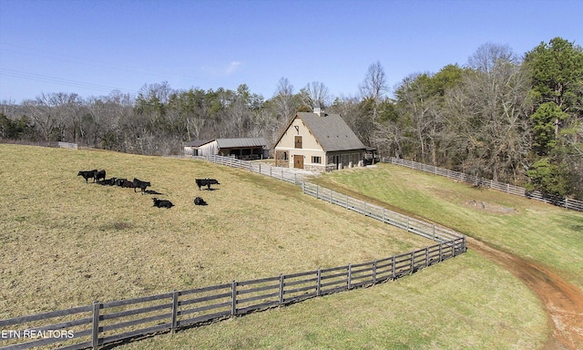 view of yard featuring a rural view