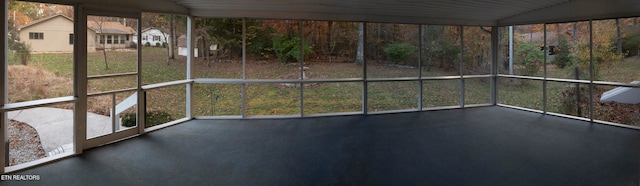 view of unfurnished sunroom