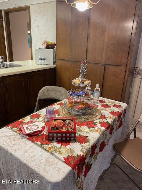 dining room with sink