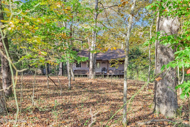 view of yard featuring a deck