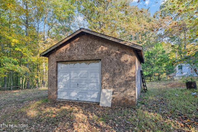 view of garage