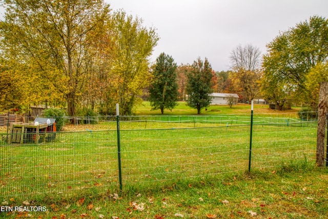 view of yard with a rural view