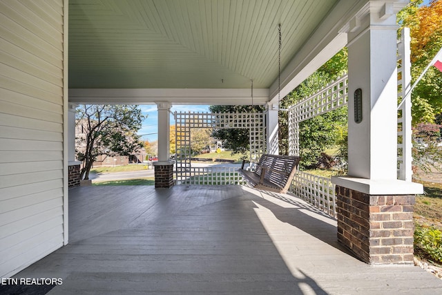 view of patio featuring covered porch