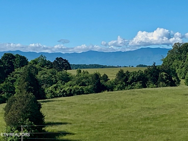 view of mountain feature featuring a rural view