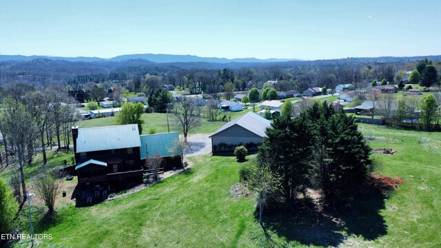 bird's eye view featuring a mountain view