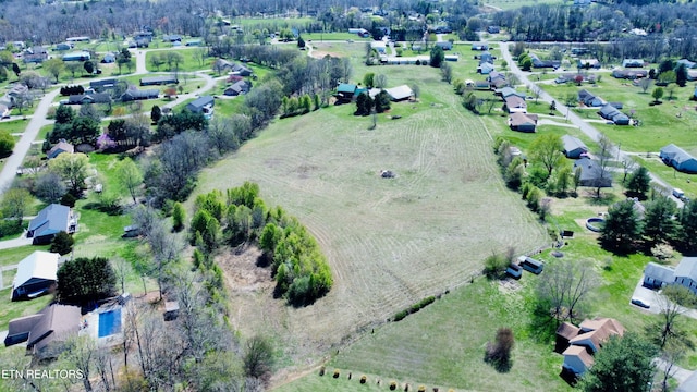 drone / aerial view with a rural view