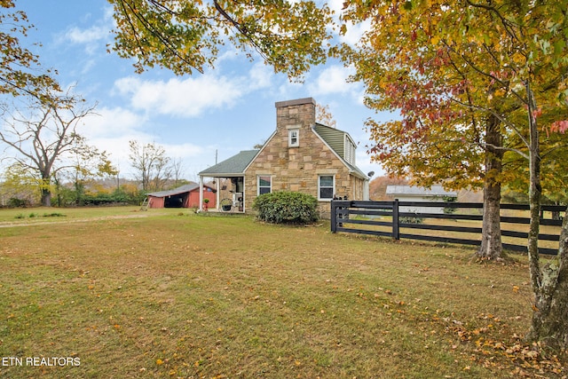 exterior space featuring a yard