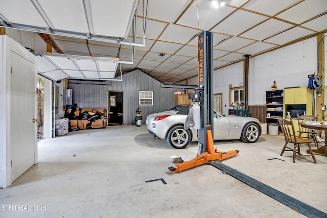 garage featuring electric panel