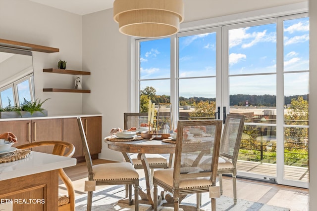 dining area featuring light hardwood / wood-style flooring