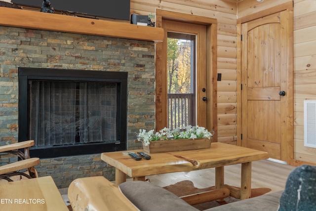 living room featuring hardwood / wood-style flooring