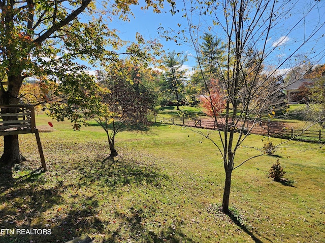 view of yard featuring a rural view