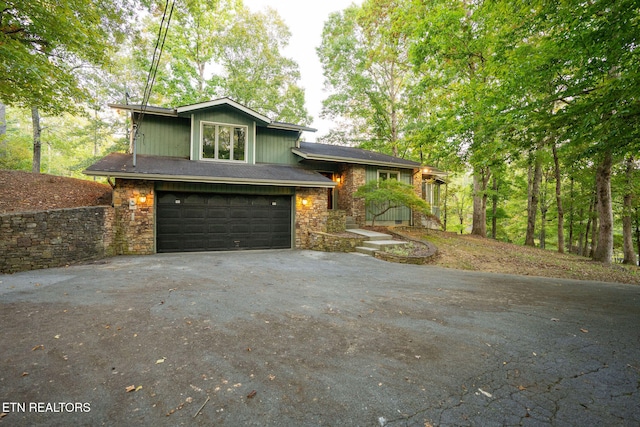 view of front of house with a garage