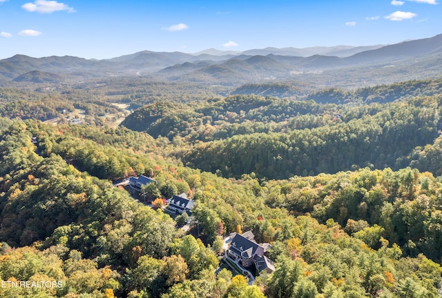 bird's eye view featuring a mountain view