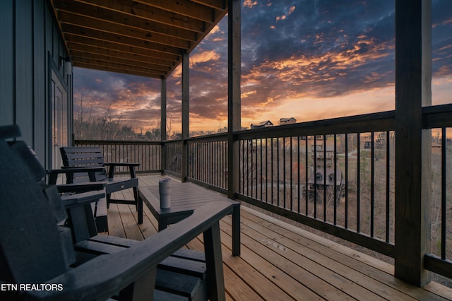 view of deck at dusk