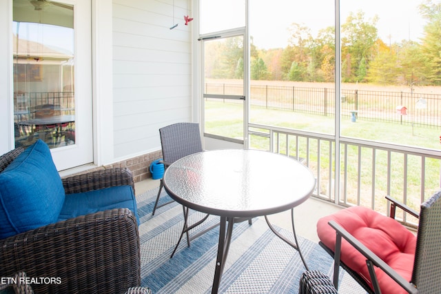 view of sunroom