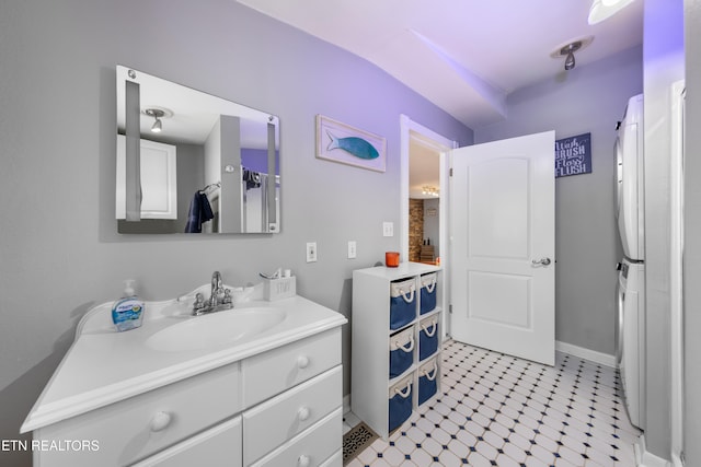 bathroom featuring vanity and tile patterned floors