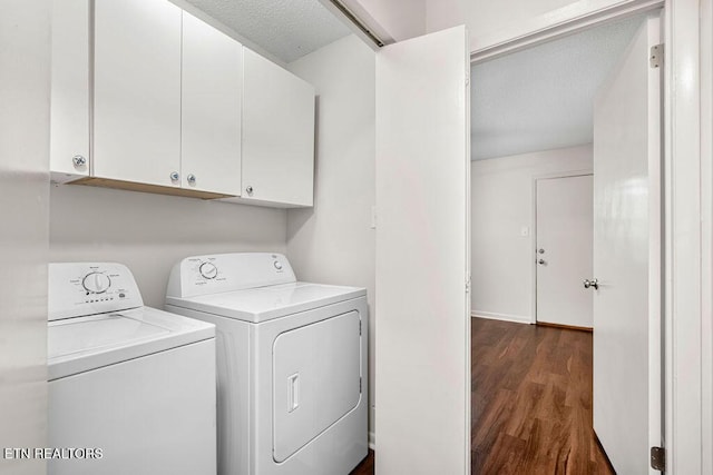 8709 Olde Colony Trl Unit 12, Knoxville, TN 37923 - laundry area with cabinet space, independent washer and dryer, and dark wood finished floors