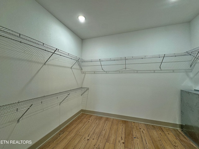 spacious closet with wood-type flooring