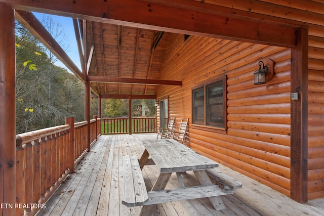 view of wooden deck