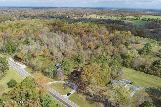 bird's eye view featuring a rural view