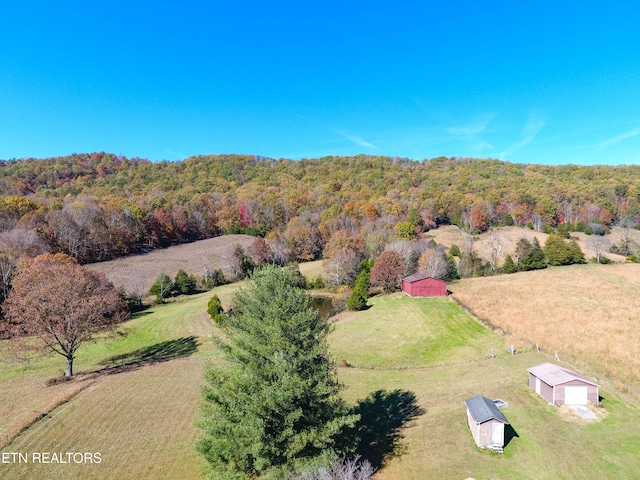 bird's eye view featuring a rural view