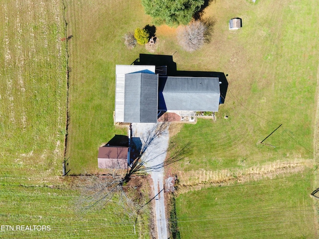 drone / aerial view featuring a rural view