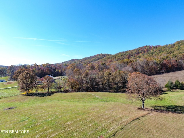 view of mountain feature featuring a rural view