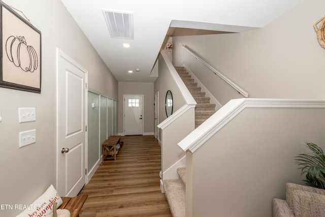 interior space featuring wood-type flooring