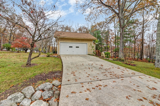 view of property exterior featuring a yard