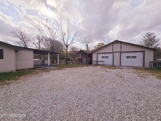 view of garage